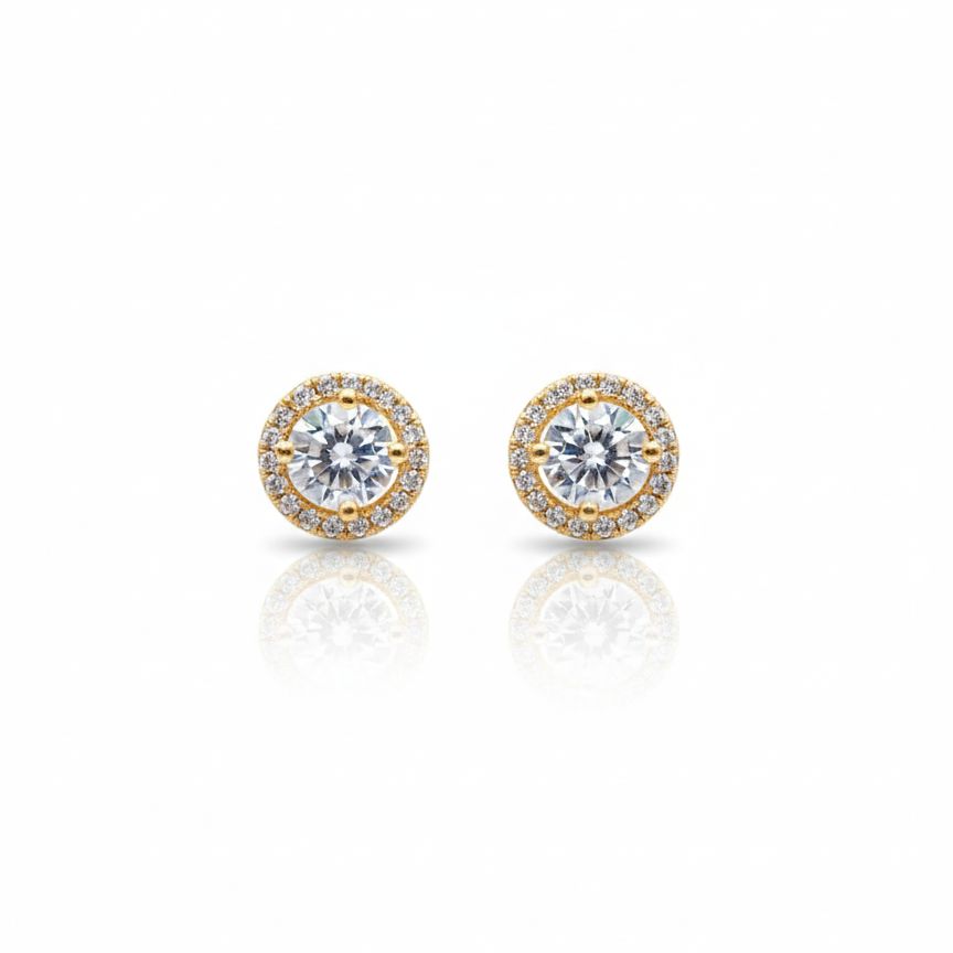 Brilliant Cluster CZ Stud Earrings - Everyday Glamour