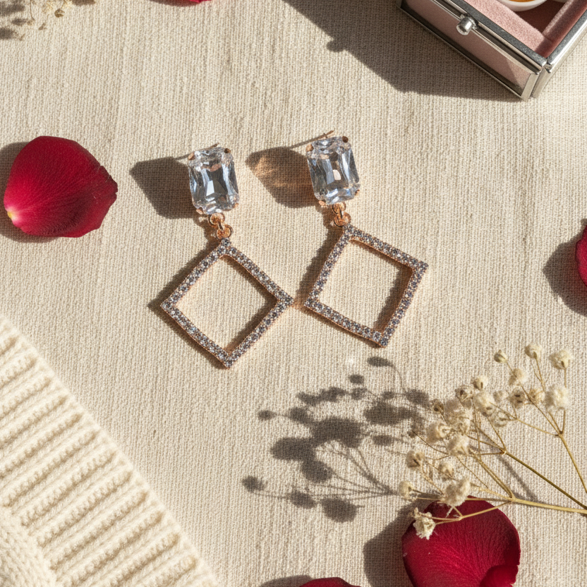 Glimmering Pave Earrings