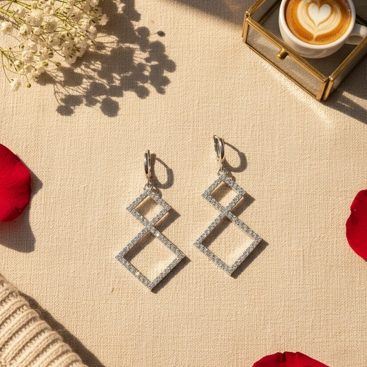 Classic Double Circle Drop Studs