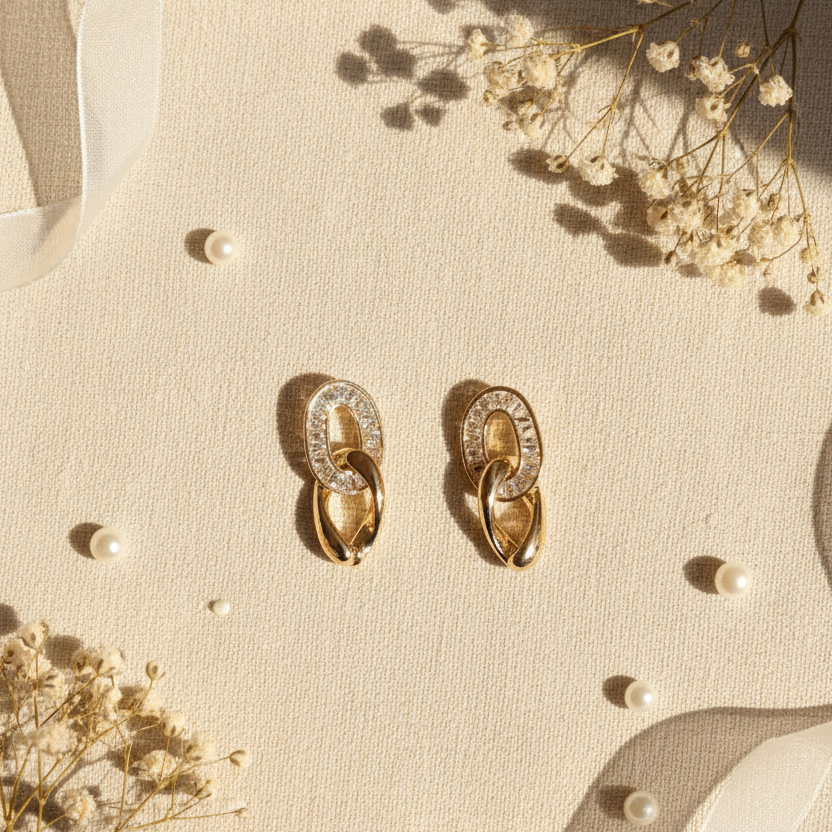 Chic Interlocking Link Stud Earrings