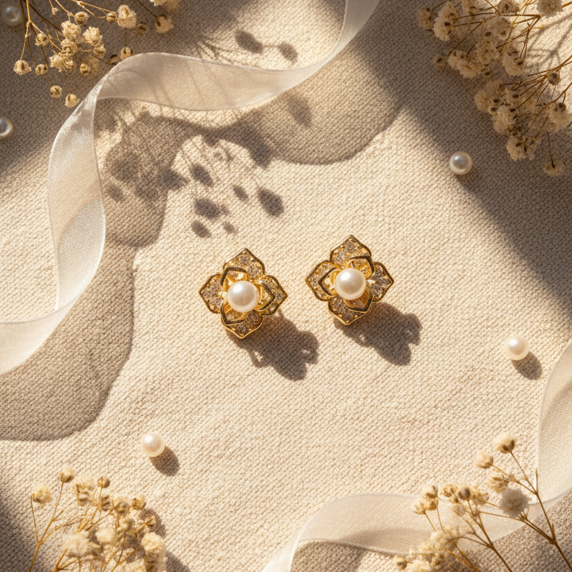 Vintage Filigree Flower Stud