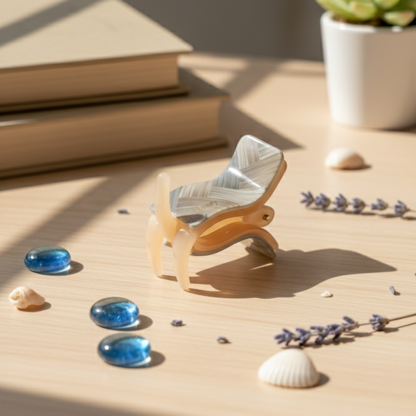 Modern Weave Design Acetate Hair Jaw Clip