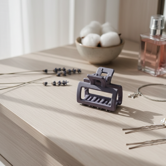Non-Slip Square Hair Clamp in Dusty Violet