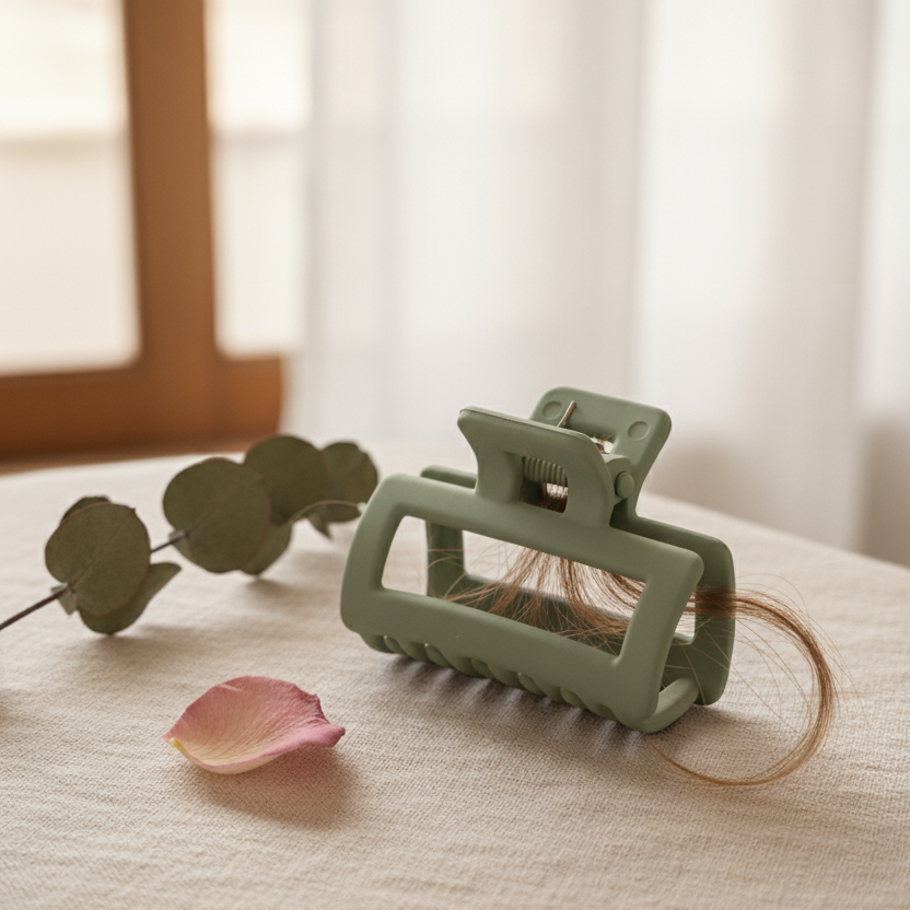 Minimalist Mini Claw Clip in Soft Green