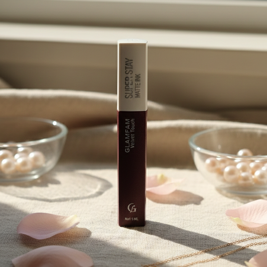 GLAMFAM Velvet Touch - SUPER STAY MATTE INK" in this deep berry/plum shade
