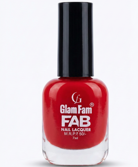 Glam Fam FAB Nail Lacquer – Classic Red (7ml)