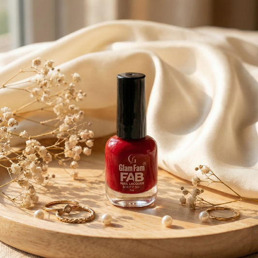 Glam Fam FAB Nail Lacquer – Crimson Red (7ml)