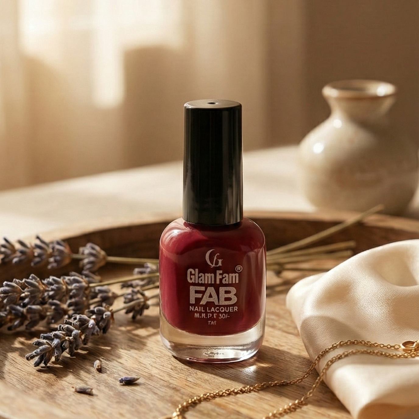 Glam Fam FAB Nail Lacquer – Vintage Burgundy (7ml)