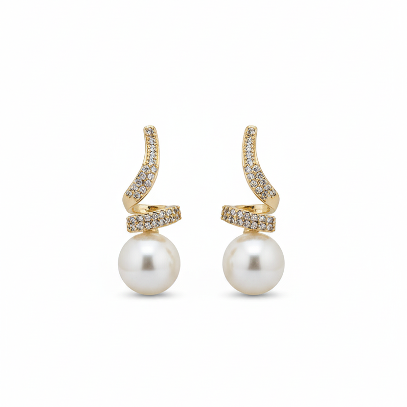 Modern Pearl Drop Earrings