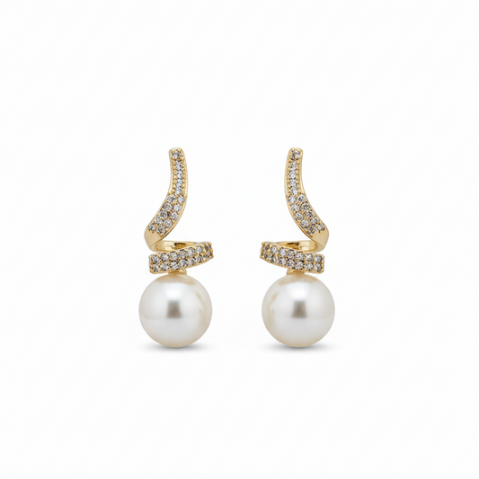 Modern Pearl Drop Earrings
