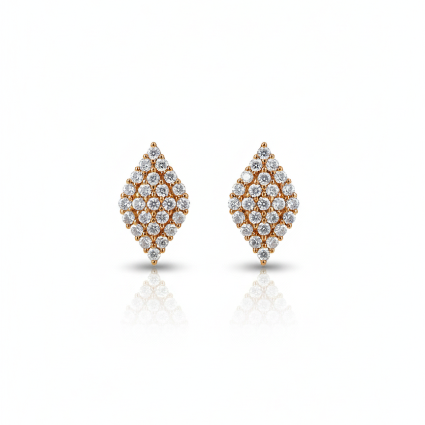 CZ Drop Stud Earrings