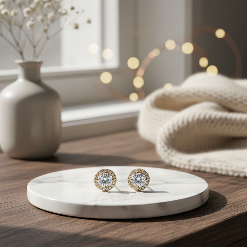 Brilliant Cluster CZ Stud Earrings - Everyday Glamour