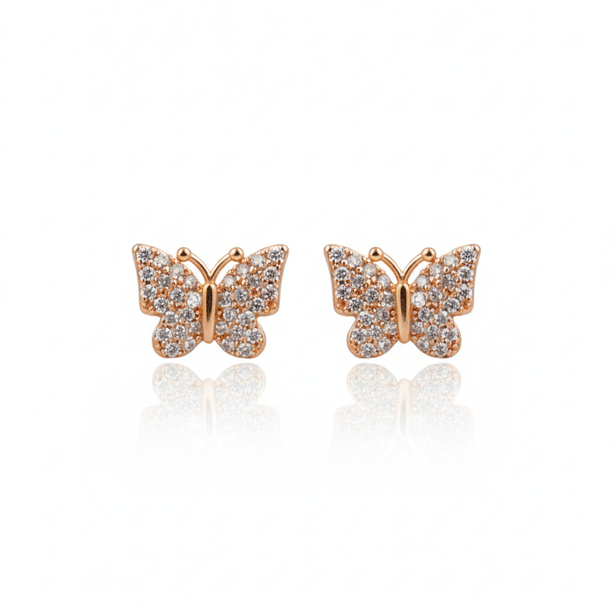Sparkling Butterfly Dangle Earrings - Whimsical & Chic