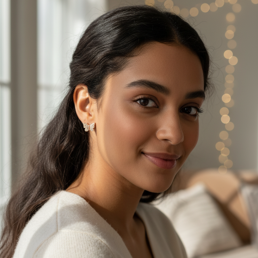 Sparkling Butterfly Dangle Earrings - Whimsical & Chic