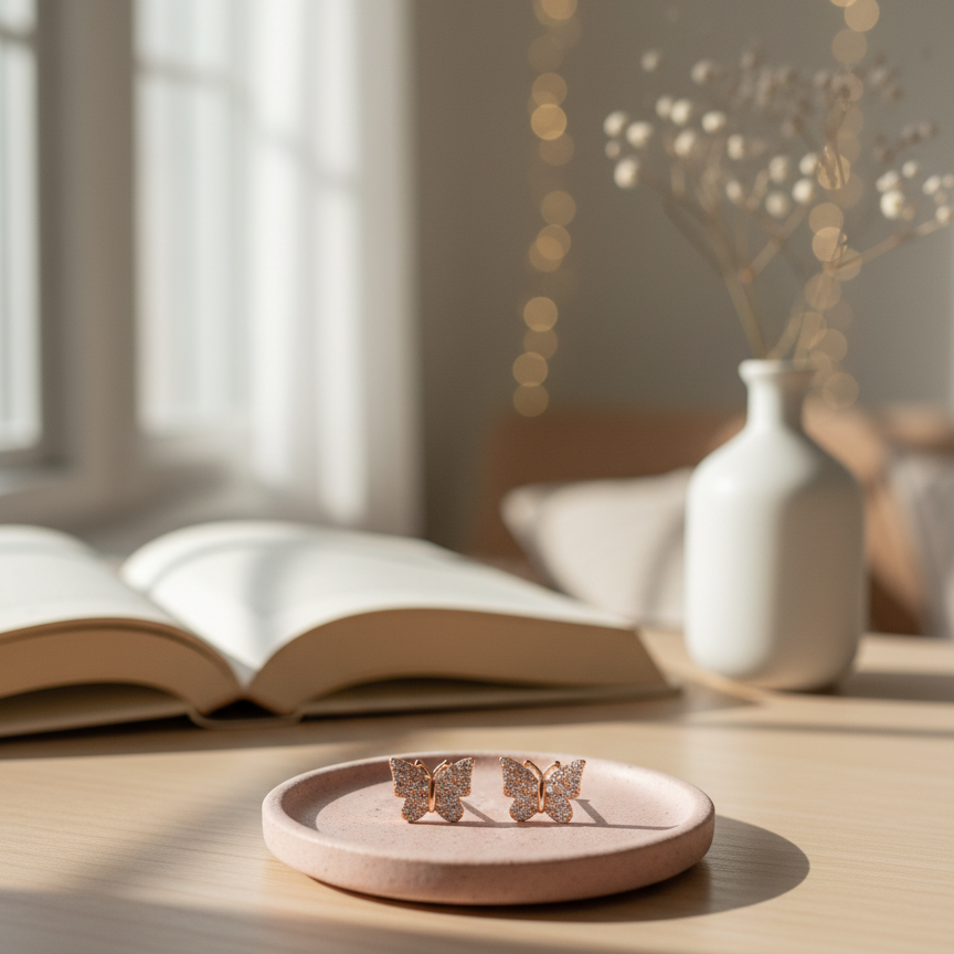 Sparkling Butterfly Dangle Earrings - Whimsical & Chic