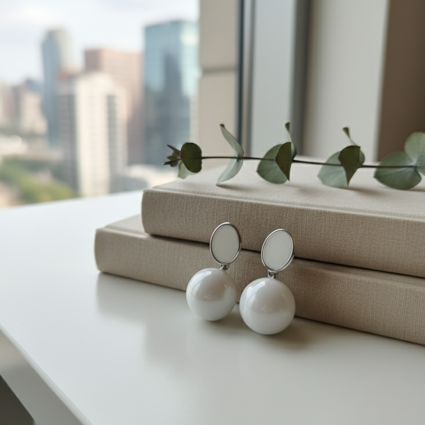 Chic Modern Pearl Drop Earrings