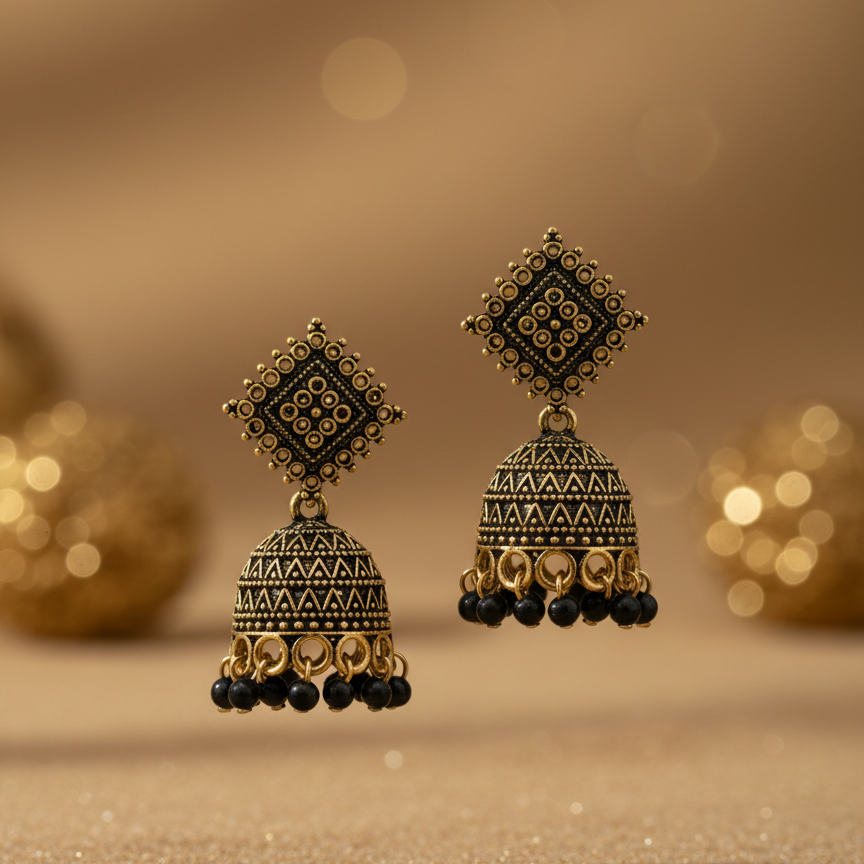 Vintage Gold Jhumka Earrings!