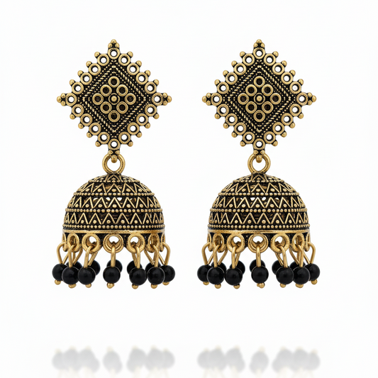 Oxidized Black Metal Jhumka