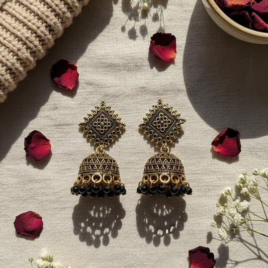 Oxidized Black Metal Jhumka