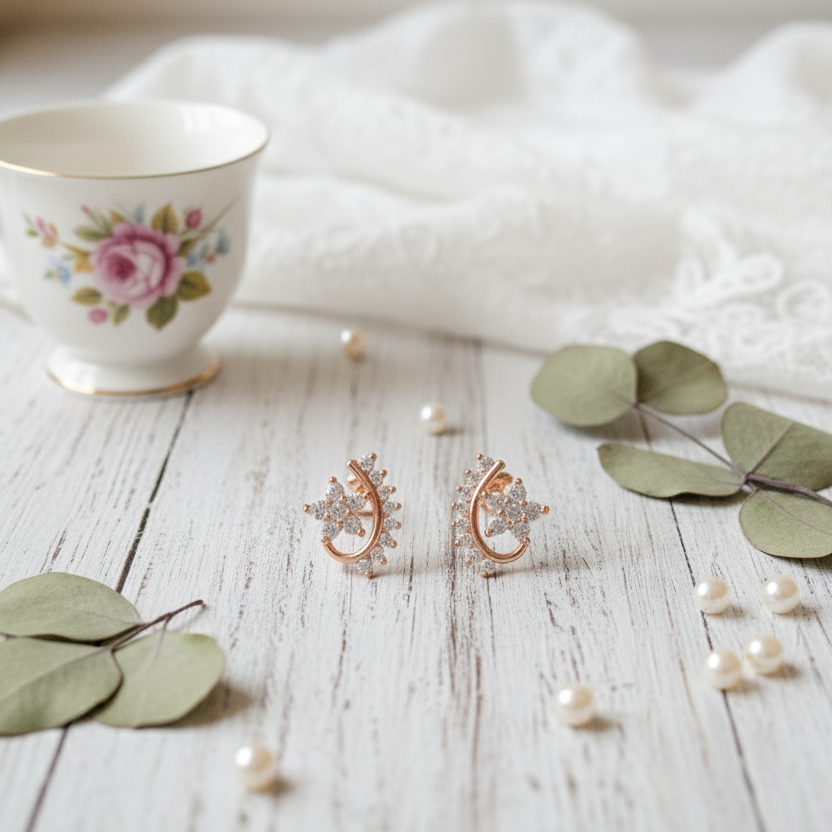 "The Swing" Polished Metal Sphere Drop Studs