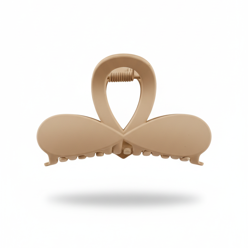 Elegant Matte Nude Bow Hair Claw Clip