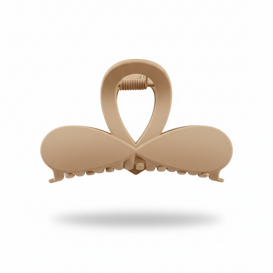 Elegant Matte Nude Bow Hair Claw Clip