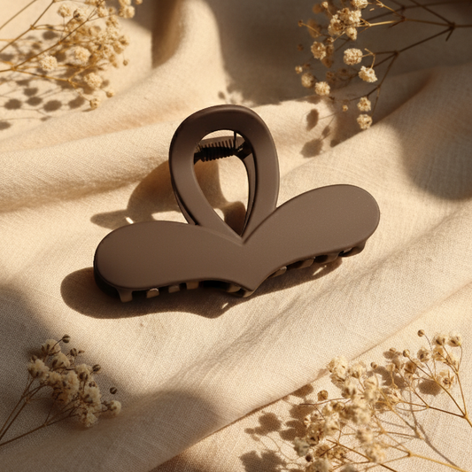 Elegant Matte Nude Bow Hair Claw Clip