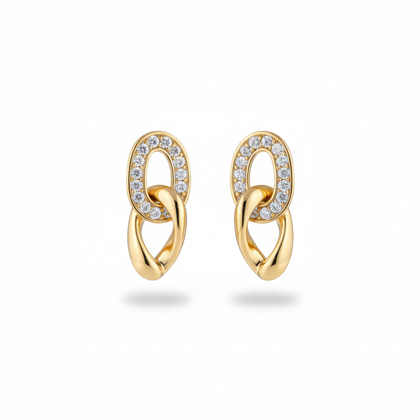 Chic Interlocking Link Stud Earrings
