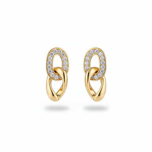 Chic Interlocking Link Stud Earrings