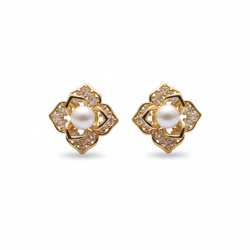 Vintage Filigree Flower Stud