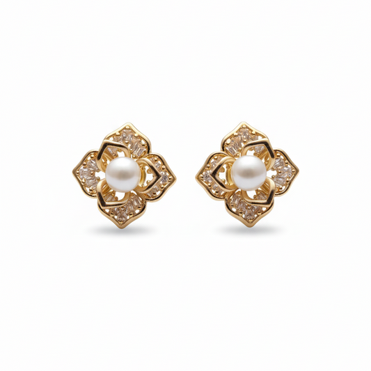 Vintage Filigree Flower Stud