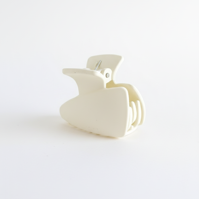 The Ivory Essential: Matte Cream Mid-Size Hair Claw Clip