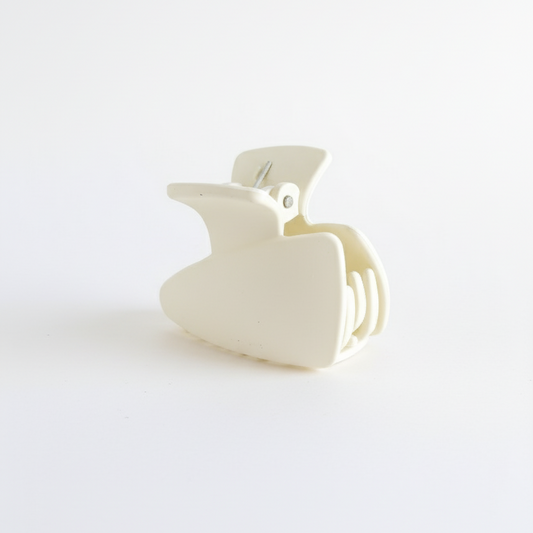 The Ivory Essential: Matte Cream Mid-Size Hair Claw Clip