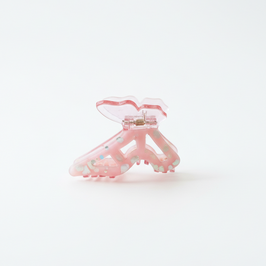 Sweet & Playful: Pink Iridescent Mini Butterfly Claw Clip