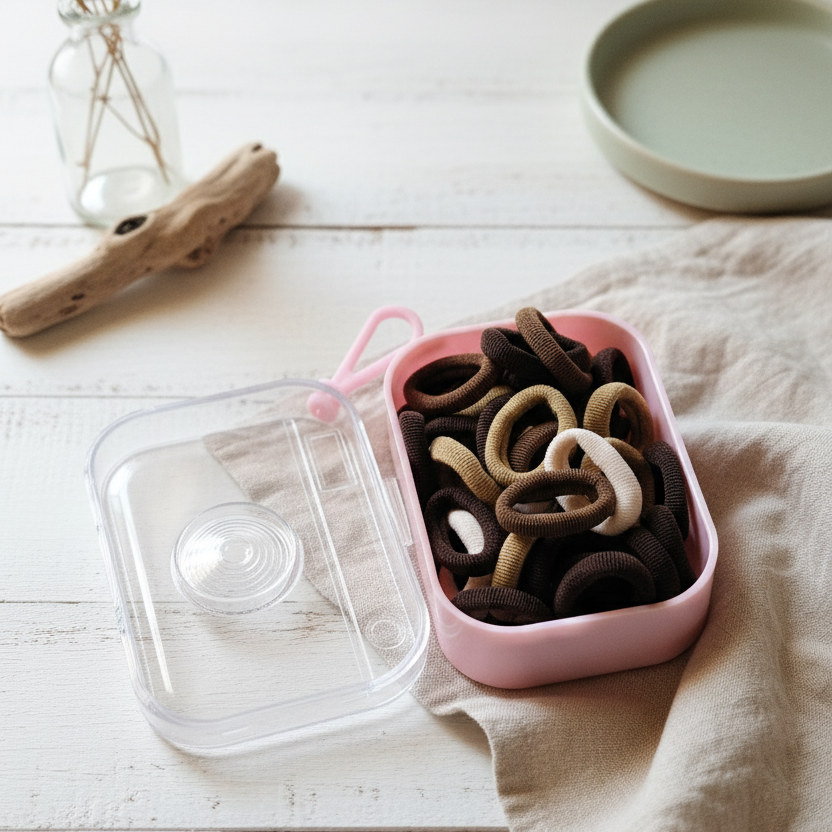 Classic Neutral Tone Hair Ties Set | Brown, Tan & Cream Seamless Elastic Hair Bands