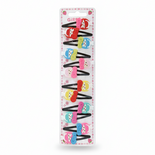 Colorful Skateboard & 'GIRL' Snap Hair Clip Set