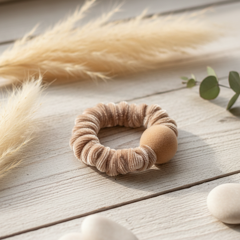 The Velvet Sphere Scrunchie
Soft Brown