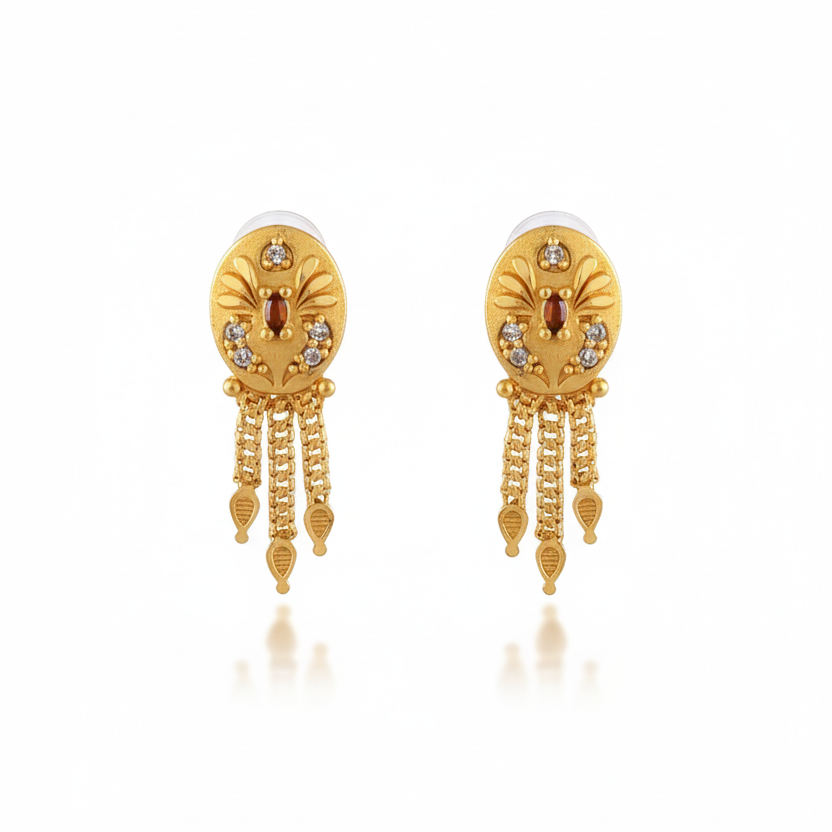 Intricate Festive Gold-Tone Imitation Jhumka and Tassel Earrings Combo