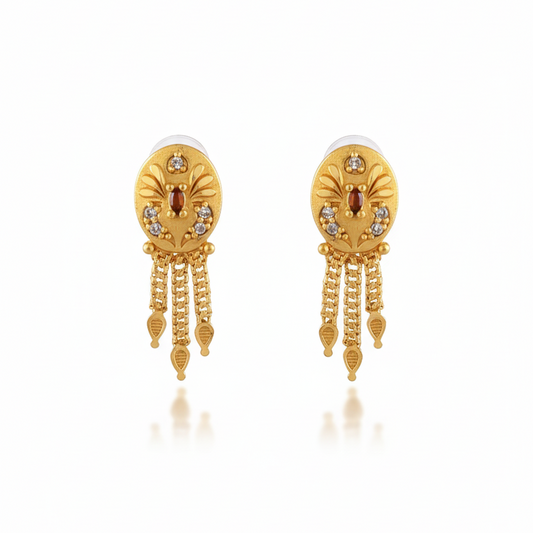 Intricate Festive Gold-Tone Imitation Jhumka and Tassel Earrings Combo