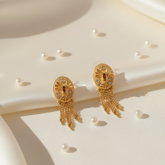 Intricate Festive Gold-Tone Imitation Jhumka and Tassel Earrings Combo