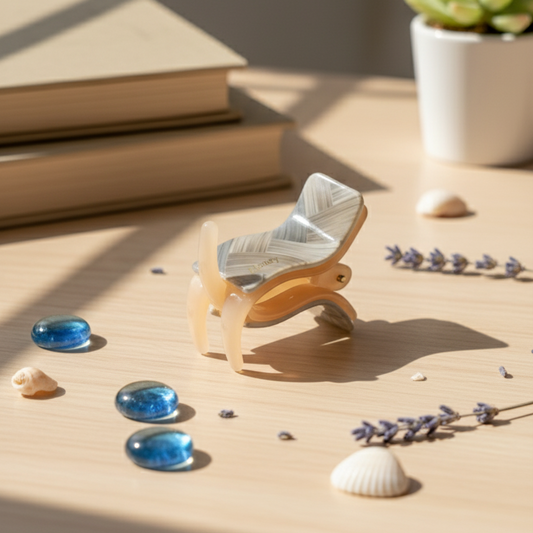 Modern Weave Design Acetate Hair Jaw Clip