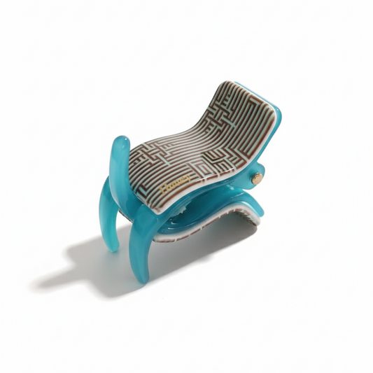 Abstract Blue Patterned Claw Clip