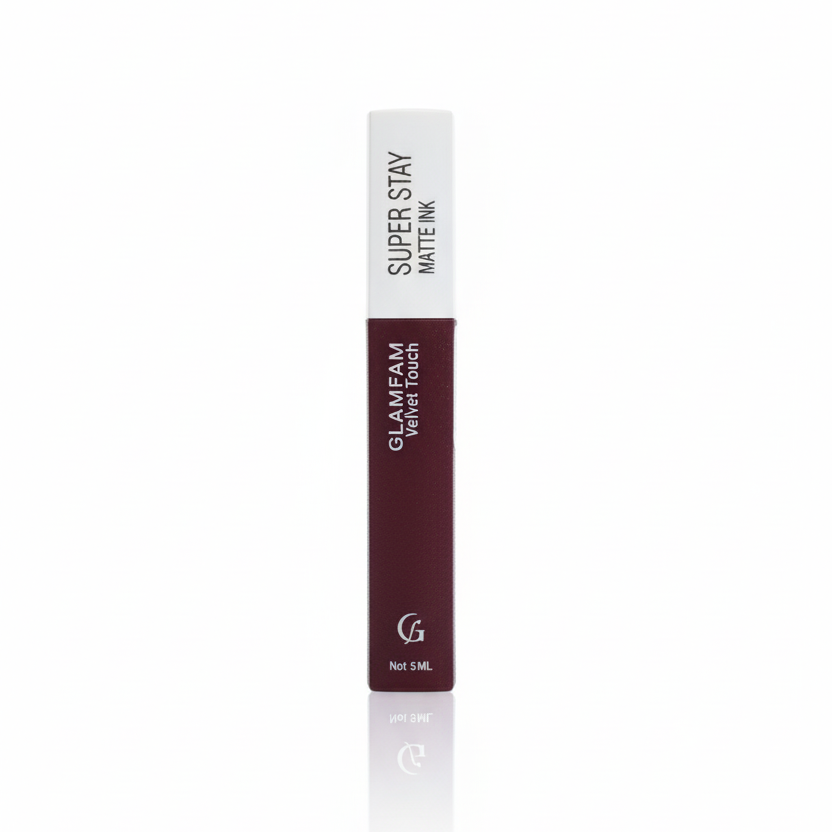 GLAMFAM Velvet Touch - SUPER STAY MATTE INK" in this deep berry/plum shade