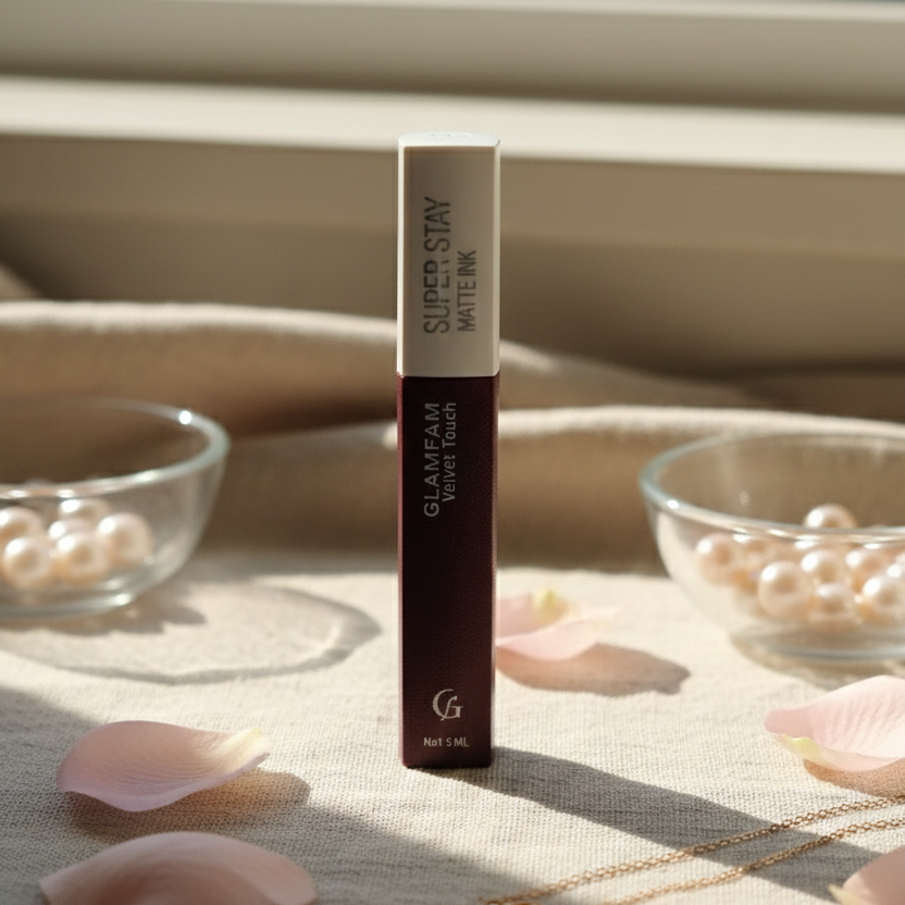 GLAMFAM Velvet Touch - SUPER STAY MATTE INK" in this deep berry/plum shade