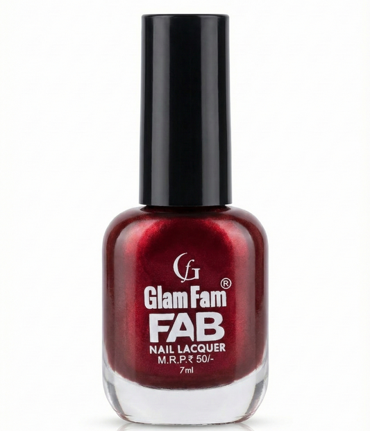Glam Fam FAB Nail Lacquer – Metallic Ruby Red (7ml)