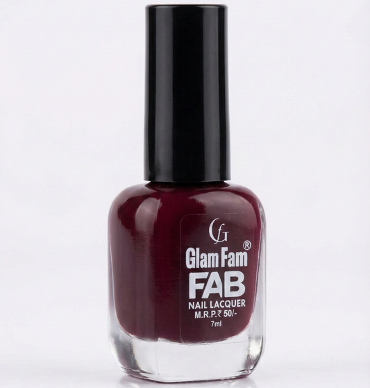 Glam Fam FAB Nail Lacquer – Deep Maroon (7ml)
