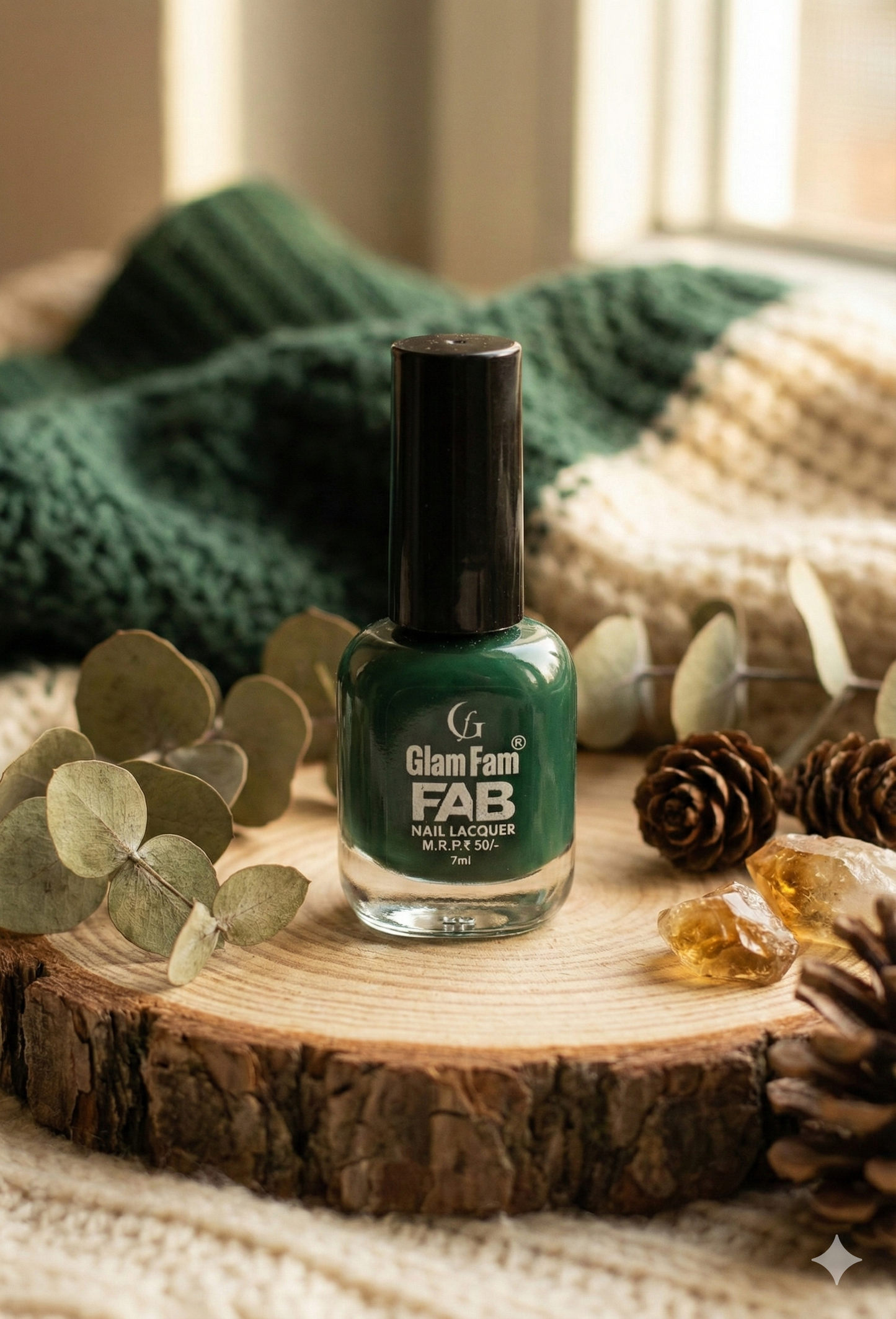 Glam Fam FAB Nail Lacquer – Emerald Green (7ml)