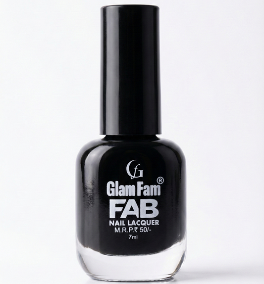 Glam Fam FAB Nail Lacquer – Jet Black (7ml)