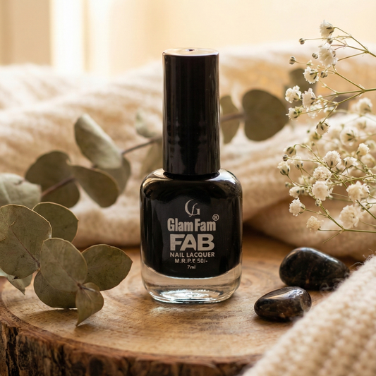 Glam Fam FAB Nail Lacquer – Jet Black (7ml)