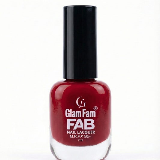 Glam Fam FAB Nail Lacquer – Crimson Red (7ml)